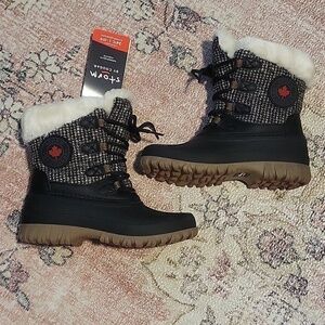 Storm by Cougar Women's Cabin Black Pull On Ankle Lace Up Waterproof Boot Size 6